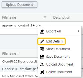 Documents Right-Click Menu