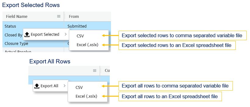 Grid Data Export