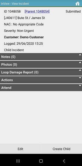 InView App - Child Incident