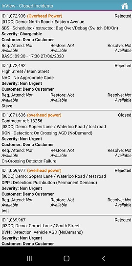 InView App - Closed Incidents