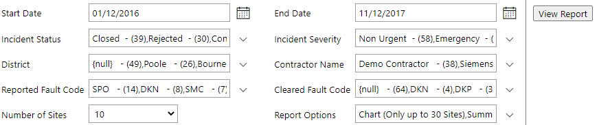 Reports Top Sites - Parameters